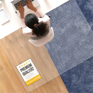 Bodenschutzmatte DURA-MAT aus Polycarbonat für Teppichböden (90x120 cm) | transparente Stuhlmatte - robuste Bürostuhl Unterlage für zuverlässigen Bodenschutz - Stuhlunterlage für Zuhause & Büro