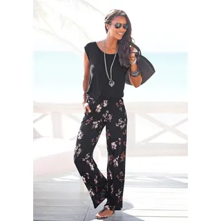 LASCANA Overall mit weitem Bein und Taschen, lockerer Jumpsuit, sommerlich bunt 42