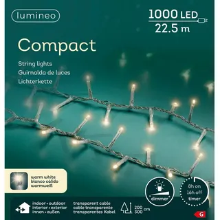 Lumineo LED-Lichterkette 22,5 m transparent warm weiß