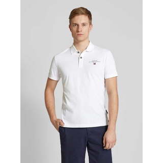Regular Fit Poloshirt mit Label-Print Modell 'elbas', Offwhite, S
