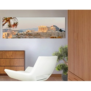Leinwandbild No.65 Akropolis 120x40 cm Panorama Griechenland Athen Tempel Götter, Leinwand, Leinwandbild XXL, Leinwanddruck, Wandbild