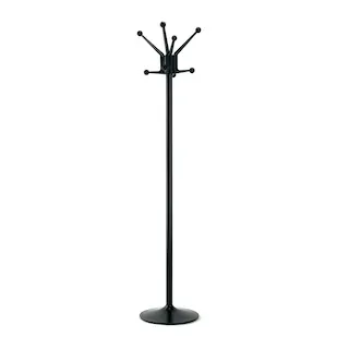 PROREGAL Freistehender Garderobenständer mit 6 Haken | Edelstahl | Höhe 186 cm | Silber
