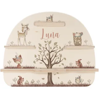 Kidsmood - Tonie Regal mit Namen – Wandregal für Toniebox 1 & Figuren | Abgerundete Ecken & Kanten Inkl. Metallplättchen für Tonie Hörfiguren | Kinderzimmer Regal für Mädchen & Jungen