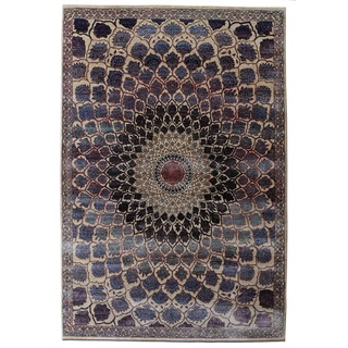 Blackamoor Rugs Isfahan Nain Design 170 x 240 cm Wolle & Bambus Seide handgeknüpft Teppich