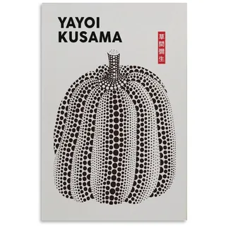 LZTEN Yayoi Kusama-Kürbis-Druck, schwarz-weißes Dekor, Kusama-Punkte, japanische zeitgenössische Kunst, Poster, modern, ungerahmt, 60 x 90 cm