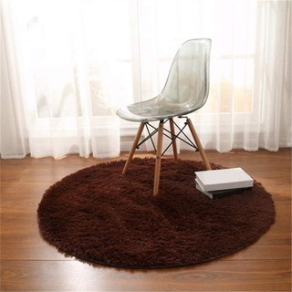 CAMAL Teppich, Runde Seide Wolle Material Yoga Teppich für Wohnzimmer Schlafzimmer und Bad (Braun, 100cm)