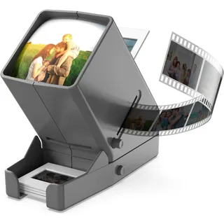 35 mm Diabetes-Viewer, 3-fache Vergrößerung & LED-beleuchtete Tischansicht & batteriebetrieben – für 35-mm-Folien und Positive Filmnegative (4 x AA-Batterien im Lieferumfang enthalten
