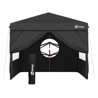 Sekey Faltpavillon 3 x 3 m inkl. 4 Seitenteile Schwarz