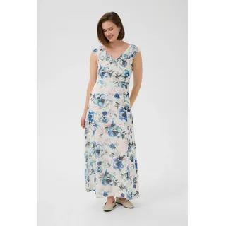 Kaffe Kleid Blusenkleid Blumen Blau/Weiß 36