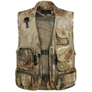 Daoba Herren Outdoor Weste mit Vielen Taschen Anglerweste Leicht Safari Weste Sommer Multifunktionsweste Atmungsaktiv Angeln Weste