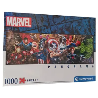 Clementoni® Puzzle Clementoni Marvel Panorama Puzzle 1000 Teile Marvel Avengers Helden, 1000 Puzzleteile bunt