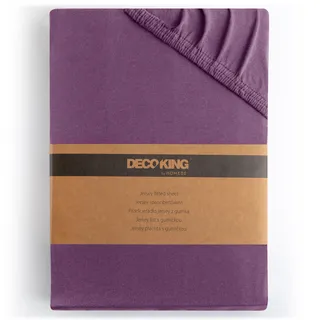 DecoKing Spannbettlaken Jersey 160 x 200 - 180 x 200 cm lila