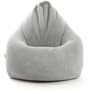 mokebo Sitzsack Grau Textil, 80x130x80 cm, Oeko-Tex®, Wohnzimmer, Hocker, Sitzsäcke, XXL Sitzsäcke
