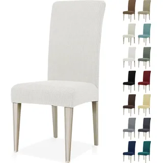 Ystyle Universal Stretch Stuhlhussen 4er Set, Weiß | Stuhlbezug Elastisch, Waschbarer Hussen für Stühle, Chair Cover für Hotel Bankett Küche Restaurant Hochzeit Party