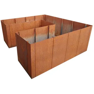 EdelrostPassion Hochbeet, U-Form, Edelrost, Metall,Cortenstahl 3mm,200x200,180x180,H:60,80,100cm 200 cm x 100 cm x 200 cm