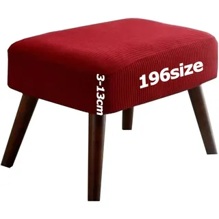 Ottomane Bezug Quadratisch Hocker überzug Hockerbezug Ottoman Cover Fußbank Schonbezug Stretch Fußhocker Husse Beschützer Jacquard Sitzhocker mit Elastic Bottom Rund Rechteckig Anpassbar(Rot,30 x 30 c