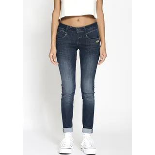 Skinny-fit-Jeans GANG "94NENA" Gr. 27, N-Gr, blau (dark indigo used) Damen Jeans Röhrenjeans mit modischer Waschung