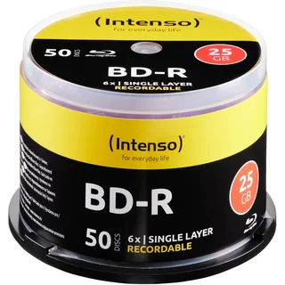 Intenso 5001115 BD-R 25GB 6x Speed, Cakebox