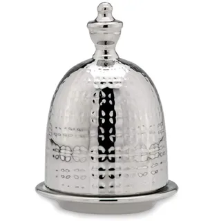 H.Bauer jun. Kleiner edler glänzender Porzellan Eierbecher mit Deckel - 14 cm hoch - Eierhalter mit Haube für gekochte Eier zum Frühstück, als Tisch-Deko, zu Ostern oder als Geschenk