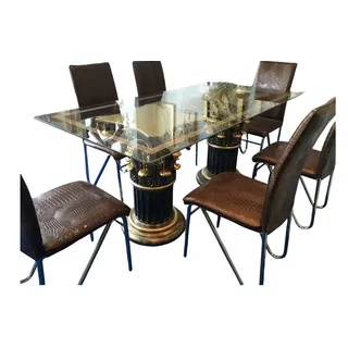 Schatzkiste1 Esstisch Esstisch Glastisch, Säulentisch, Designertisch Wohnzimmertisch (Esstisch Glastisch, Säulentisch, Wohnzimmertisch), 100 % Handgefertigt