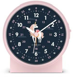 Cander Berlin MNU 1209 M Kinderwecker lautlos Einhorn Licht Snooze Beleuchtung analog Jungen Mädchen Kinderzimmer Wecker Kinder