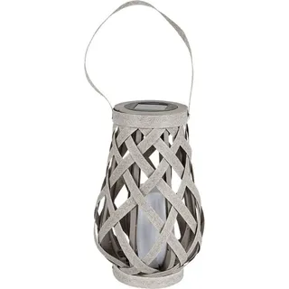 Buri Solar Gartenlaterne Rattanoptik spritzwassergeschützt 1er Set weiß