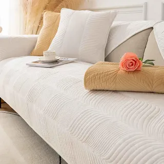 YSZBD Sofa Überzug L/u Form Sofabezug 3/2/4/1 Sitzer Sofaschoner rutschfest Ecksofa Bezug Sofahusse Hund Katze Überwurf Hundedecke Waschbar Jahreszeiten Universal,Beige-110x180cm