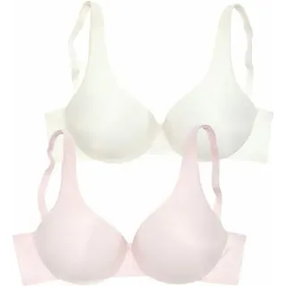 Nuance T-Shirt-BH Damen rosé+creme Gr.80C
