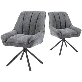 dubi möbel Polsterstuhl Mika-Mira Polyester grau 2er Set