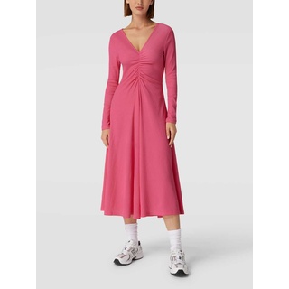 Blusenkleid mit V-Ausschnitt Modell 'DUNA', Pink, S