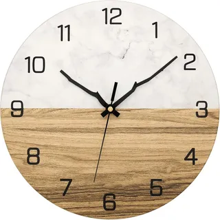 Moderne Wanduhr Aus Metall, 30 Cm, Große Marmor-holz-uhr, Geräuschlos, Kein Ticken, Für Wohnzimmer, Schlafzimmer, Küche, Zuhause, Büro