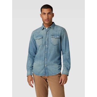 Regular Fit Jeanshemd mit Brusttaschen Modell 'ICON', Jeansblau, XL