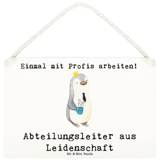 Mr. & Mrs. Panda Schild Abteilungsleiter Leidenschaft DIN A6 - Geschenk, Profi, Führungskraft, Beruf, Türschild, holzbild, Holzschild, Wandbild Holz, Lustig, kleine aufmerksamkeit, Spruch