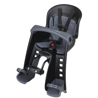 POLISPORT 8632600015 - BILBY JUNIOR+ FHT - VERSION 2023 Vordersitz für Fahrräder mit 26'' bis 29'' Rädern mit Rahmenverankerung farbe Schwarz + Dunkelgrau
