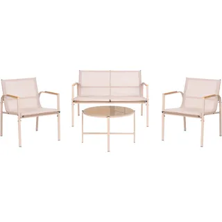 Beliani Ledro Loungeset 4-Sitzer beige