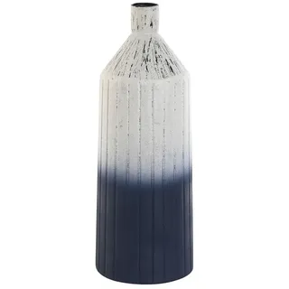 Home ESPRIT Vase, Blau, Weiß, Metall, 16 x 16 x 44,4 cm