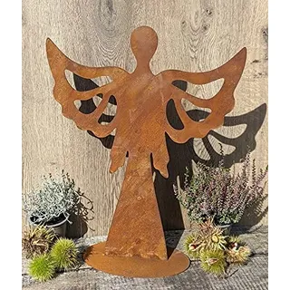 Engel 50 cm hoch aus Metall Edelrost Rost Weihnachten Deko Flügel