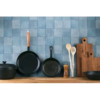 Marburg Fototapete Tile, glatt, matt, moderne Tapete für Wohnzimmer Schlafzimmer Küche blau