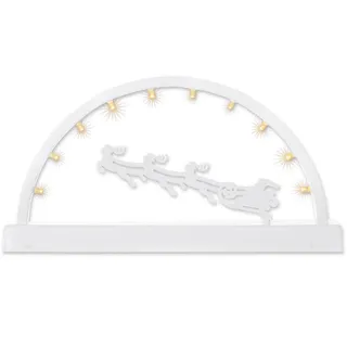 Metall Lichterbogen Schwibbogen 10 LED warm weiß Batterie Timer Weihnachten Xmas