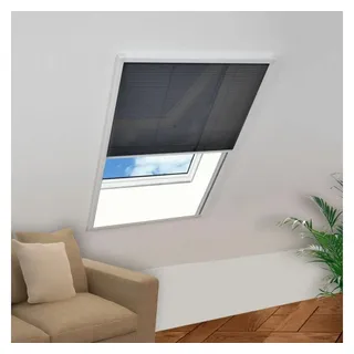 Insektenschutzrollo für Dachfenster,transparent, Verdunklung und Plissee, 80 x 120 cm, DOTMALL weiß