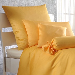BettwarenShop Kissenbezug einzeln 80x80 cm | mandarin  Uni Kissenbezug Mako-Satin