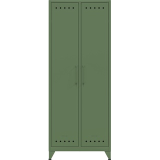 Bisley Fern Maxi Kleiderschrank aus Metall | Metallschrank im Retro-Instustrial Design in olivgrün
