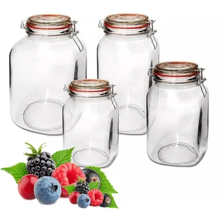 MIKONI Einmachgläser groß Glasbehälter Bügelverschluss Einmachglas VORRATSGLAS 2 Größen S3 (500ml)