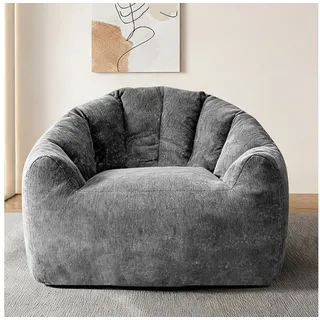 REDOM Sofa Einzelsofa, Wohnzimmer Sofa, mit Ganzkörper-Anpassung, weicher Relaxsessel für flexible Heimnutzung, Runder ergonomischer Sitzsack-Sessel grau