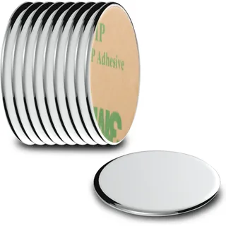 Ecence - Neodym Klebe-magnete 10x Selbstklebend Magnet Scheibe Stark Rund Klein 22x1mm