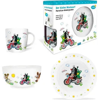 Trötsch Verlag Trötsch Der kleine Maulwurf Geschirrset Motorrad Porzellan