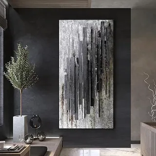 HTWLMM Modern Abstrakte Leinwand Poster Wandbilder Wohnzimmer Schlafzimmer Deko Kunst Badezimmer Bilder Poster Set Rahmenlos (50X100CM)