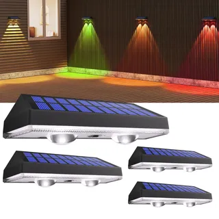 HAMLITE Solarlampen für Außen Garten,RGB Gartenleuchten Solar mit 8 Farbtemperaturen,IP65 Wasserdichte,Super Hell Solarlampen für Außen für Terrasse Garten Stufen Treppen Zäune-4 Stücke