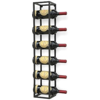 DanDiBo Ambiente DanDiBo Weinregal Metall Wand 80 cm Schwarz Flaschenregal 96238 Flaschenhalter Wandmontage Modern Wandhalter Wandregal für 6 Flaschen