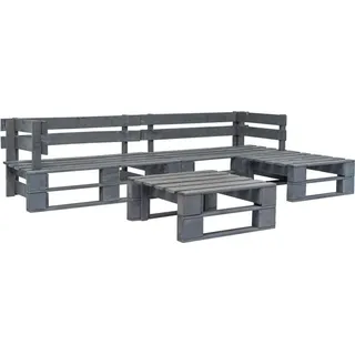 Maison Exclusive - 4-tlg. Garten-Sofagarnitur aus Paletten Holz Grau - Grau